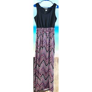 Women's French Atmosphere Maxi Dress XL Black & Pink